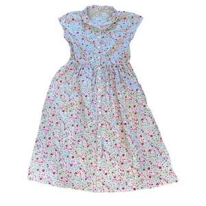 Lanz Of Salzburg Women’s M Cotton Pink Floral Button Up Short Sleeve Dress-Q